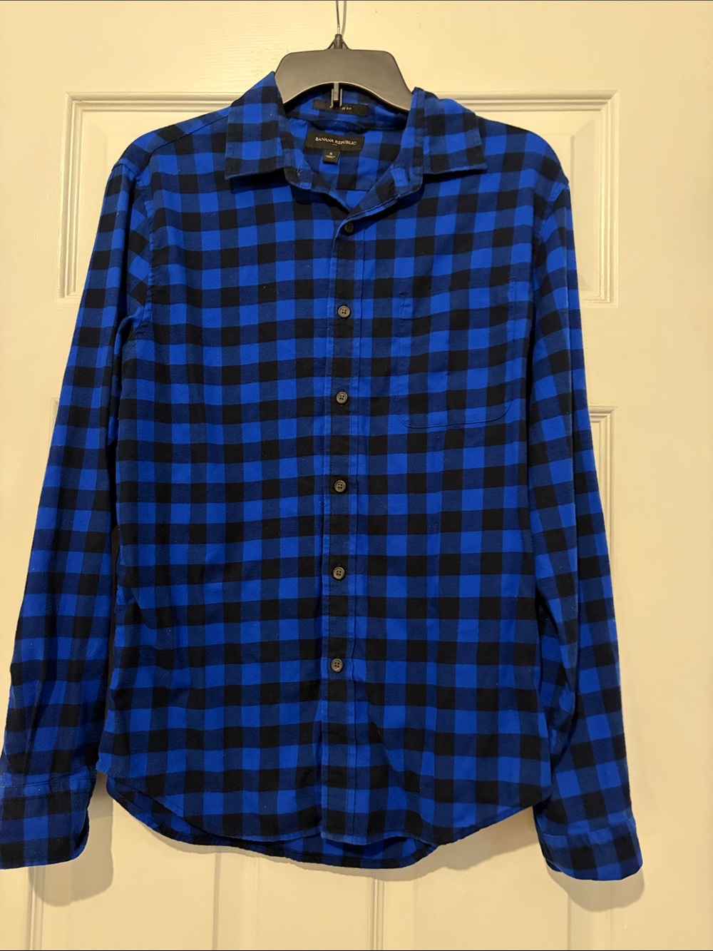 Banana Republic Blue and Black Check Button-Down Shirt